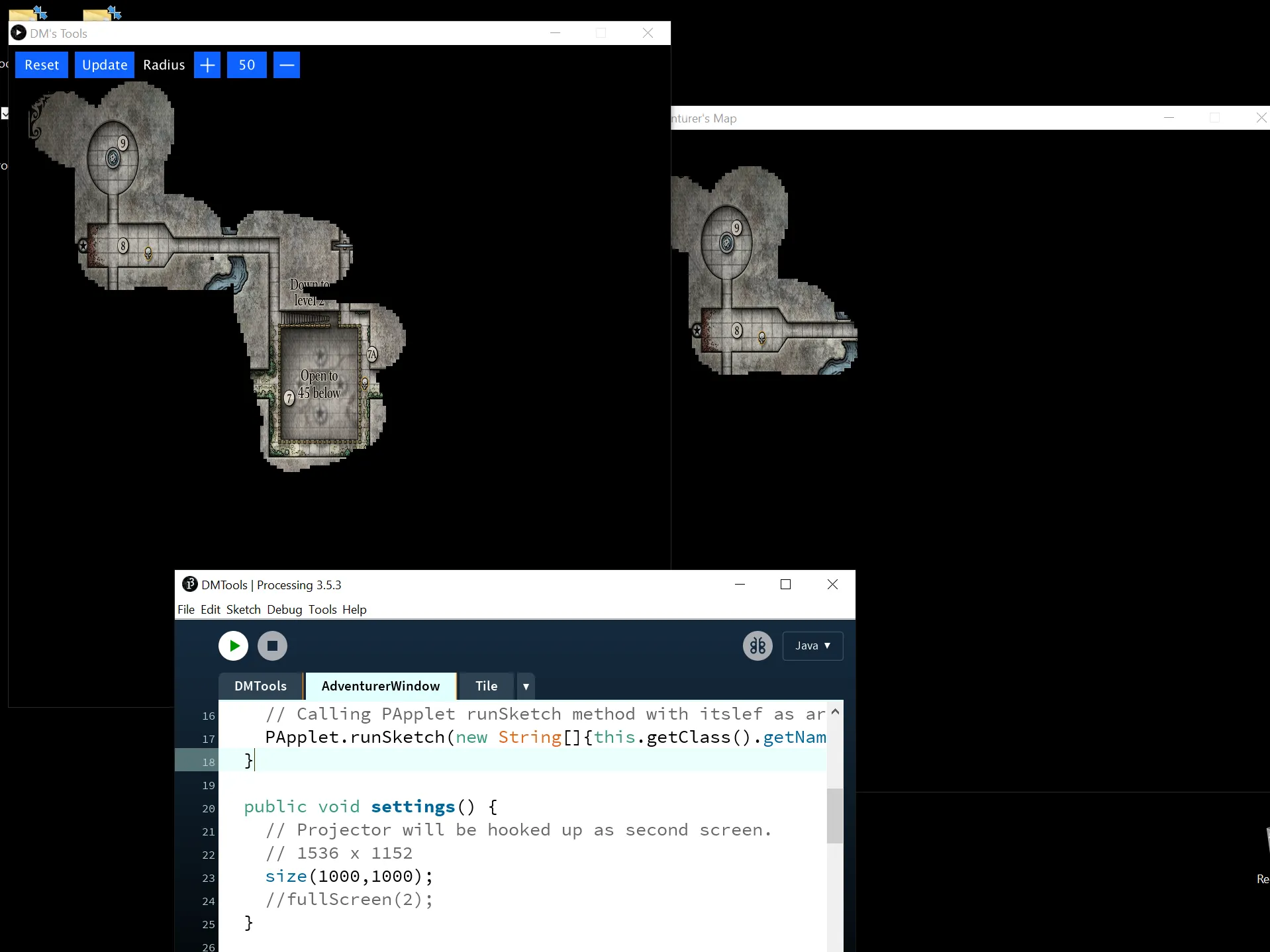 DM window & Adventurer window